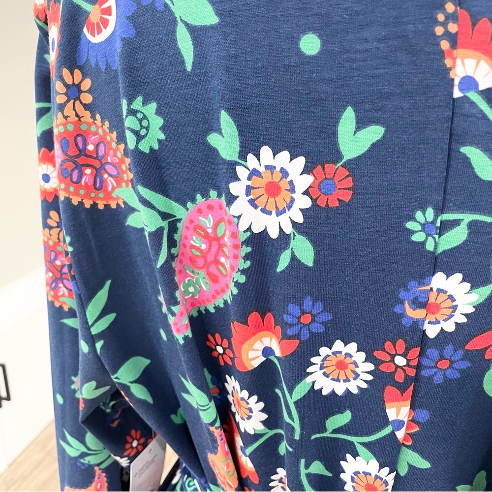 XXL 1X 2X craft and barrel navy blue green orange pink red floral dress - Picture 8 of 10